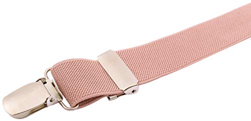 Yjds Suspenders For Boys And Bow Tie Set Leather Elastic For Wedding Blush 24" #TOP2