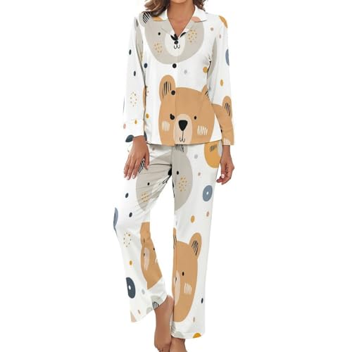 Pyjama femme boutonné contre les nuits agitées de mi-saison, ensemble léger manches longues