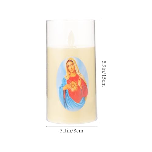 Vela LED María para altares cristianos y decoración de eventos sagrados 2