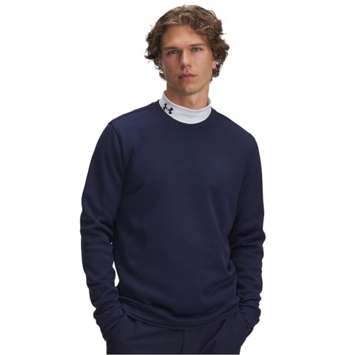 Image of Under Armour Mens Sweater Fleece Crew Midnight Navy M