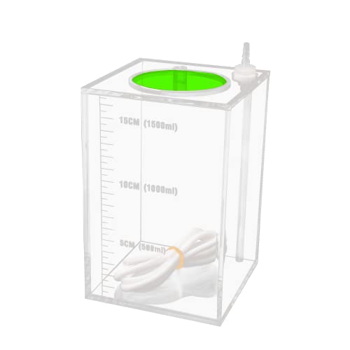 Image of Aquarium Choice Acryli Made Liquid Storage Bucket Dosing Pump Reservoir Container (4.25 * 4.25 * 6.5 Inch;1500ml /1.5L（Green Version)