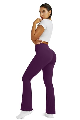 Image of Flare Leggings for Women Yoga Pants with Pockets High Waisted Crossover Flare Yoga Pants Bootcut Yoga Leggings