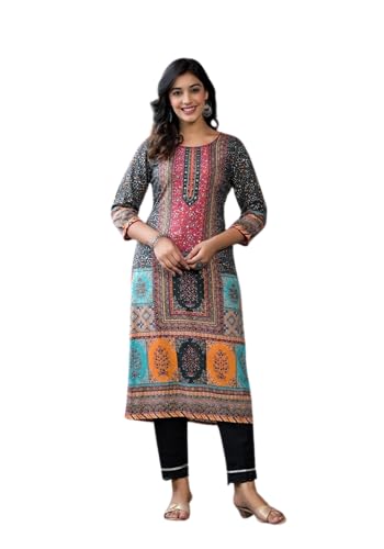 Image of Juniper Multi-Panel Ethnic Printed Straight Kurta