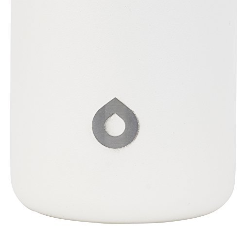 GoBottle Sipper Double Wall, Vacuum Insulated Stainless Steel, Leak Proof, Flip Up BPA Free Straw Lid Water Bottle, 18oz, White