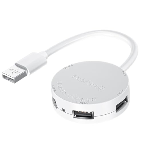 Estación de acoplamiento USB C, concentrador USB C compacto, base portátil, adaptador circular 4 en 1 para portátil con USB 2.0 y 480 Mbps, concentrador multipuerto USB C con luz indicadora, accesorio