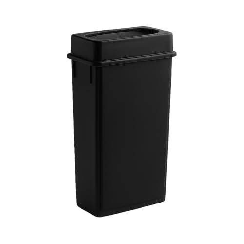 Image of 23 Gallon Slim Rectangular Garbage Can with Lid - Black