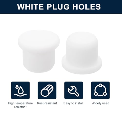 Image of uxcell 32 Pieces White Rubber Stopper, 11.5mm Plug Holes for 11-11.3mm /0.43-0.44 inch Hole