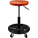 VEVOR Mechanic Stool, 250 LBS Rolling Pneumatic Creeper Garage/Shop Seat, Adjustable Height 16-22 inch in Padded Rolling Workshop Stool with Tool Tray, for Garage, Shop, Auto Repair, Black+Orange