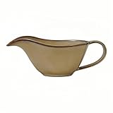 Jarra de porcelana para salsa, bote de jarabe, jarabe, taza de salsa, jarra de salsa de cerámica, jarra de crema, plato de cerámica con asa para salsa, aderezo de ensalada, crema, caldo (caqui oscuro)