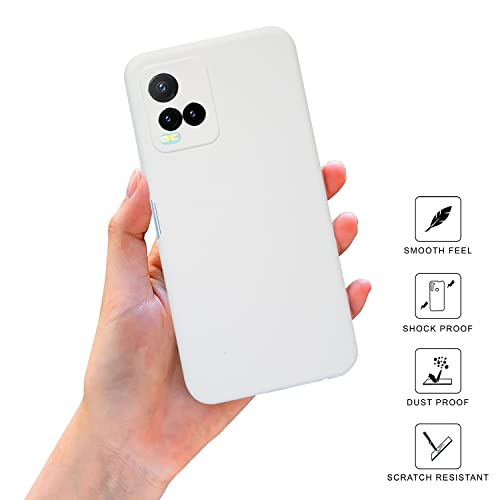 Image of SPRIG Compatible with VIVO Y33s Phone Liquid Silicone Cover Premium Back Cover Drop Tested Shock Proof Mobile Case for Men, Women, Boys and Girls with Camera Protection (White)