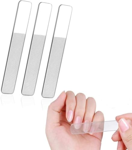 3 limas de uñas de nano cristal, tira de pulido de uñas mejorada, herramienta profesional de manicura de uñas de cristal