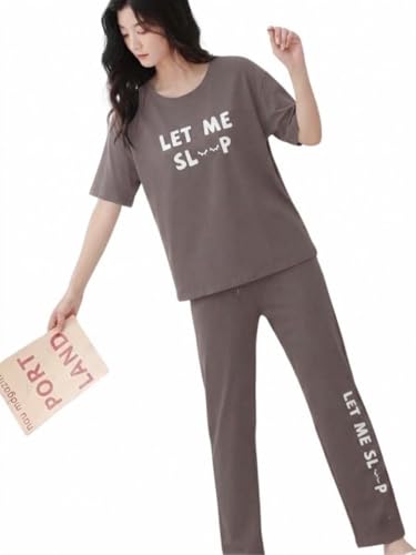 Image of SMOWKLY Women's Premium Cotton Blend Cute Print Two Piece Pj Sleepwear
