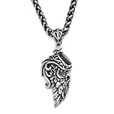 Colgante unisex con alas de piedras preciosas vintage para hombre, estilo coreano, personalidad, hip hop, plumas, versátil, joyería de nicho