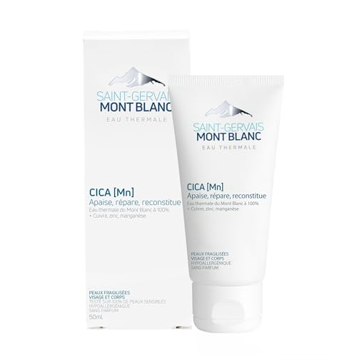 Saint-Gervais Mont Blanc Cica MN Crema cicatrizante y reparadora para pieles frágiles, Rostro y cuerpo, 50 ml