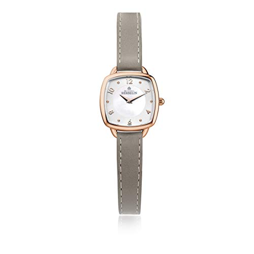 Preisvergleich Produktbild Michel Herbelin Damen Analog Quarz Uhr mit Leder Armband 17499 / PR29GR