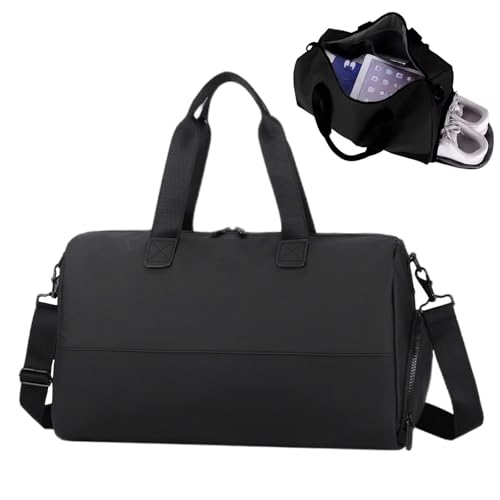 Clufar Sporttasche Herren mit Schuhfach 32L Wasserdicht für Fitness Reisetasche Klein Schwarz Gym Duffel Bag Fussball Tasche Saunatasche Weekender Damen...