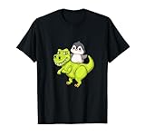 Cute Penguin Riding T Rex Funny Dinosaur Cute Animal Lover T-Shirt