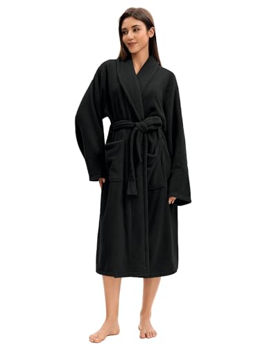 Image of Soft Robe For Women,Warm Plush Bath Robes Female,Spa Towel After Shower Lightweight Long Bathrobe
