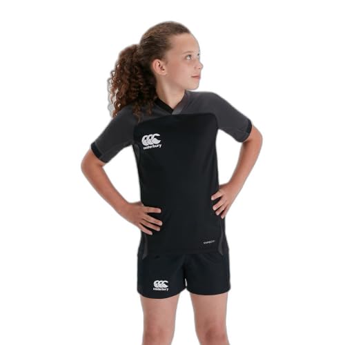 Canterbury Junior Unisex Vapodri Evader Hooped Rugby-Trikot, Vapodri-Technologie, professionelle athletische Passform, strapazierfähiges Rugby-Trikot
