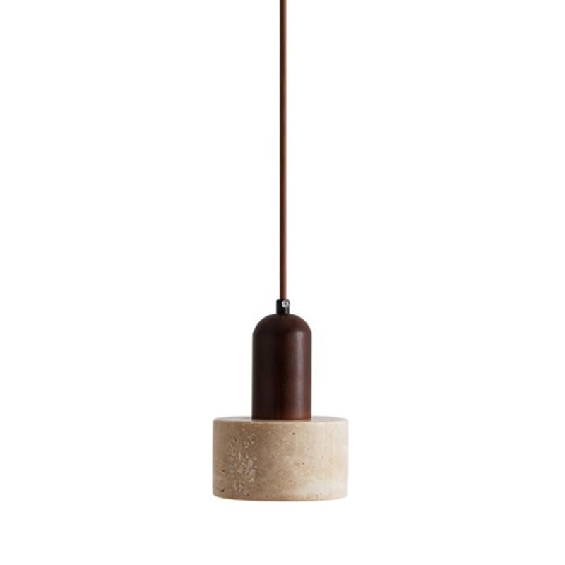 Lampe Suspendue en Travertin Jaune Wabi-sabi Lustre E27 Dimmerable pour Salle à Manger