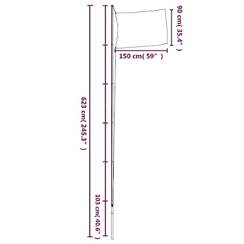 Drapeau des Pays-Bas et mât 6,23 m en aluminium durable - 7