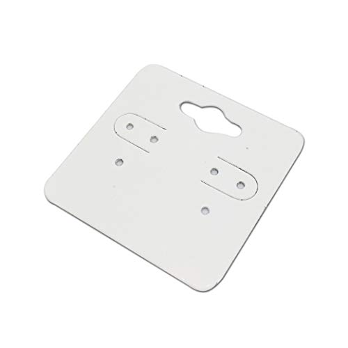 Image of The Display Guys Pack of 100 pcs 2x2 inch inch (5x5 cm) White Paper Necklace Earrings Display Hanging Cards for Jewelry Accessory Display