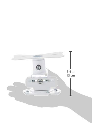 Universal Projector Ceiling Mount Bracket - Overhead Projector Holder Kit W/Pitch, Roll, Rotation, Tilt Adjustments, Quick Release - Home Movie Theater/Video Film Showing - Pyle Home PRJCM6 (White)