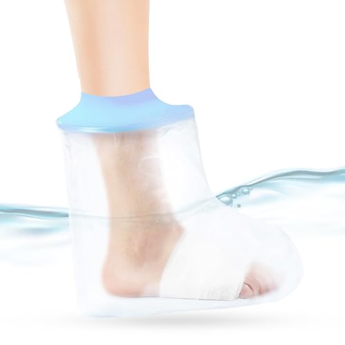 Box Commerce - Protector Impermeable para Escayola de Pie - Funda Reutilizable para Ducha - Cubre Escayola y Vendajes - Protección para Heridas y Quemaduras - Cubre Escayola Tobillo