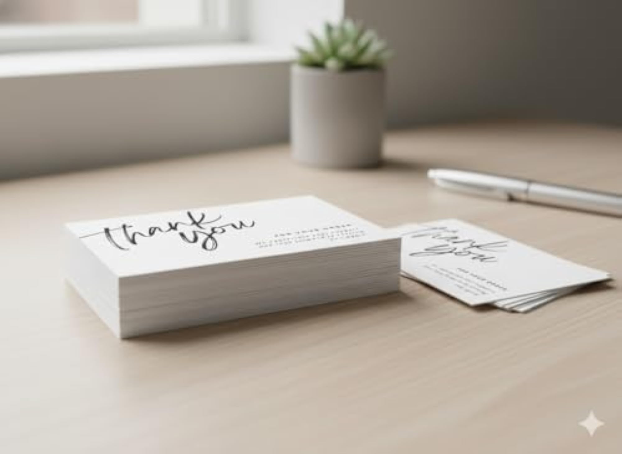 Thank You Cards, Calligraphy Style Business Stationery Pack