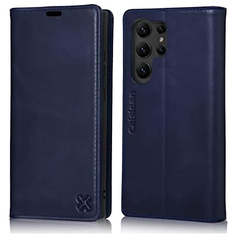 Caislean for Samsung Galaxy S23 Ultra Case Wallet Card Holders-Premium Leather RFID Blocking Flip Cover [Shockproof TPU Shell] Folio Phone Case Kickstand Women Men for Samsung S23 Ultra 6.8"-Blue Cover