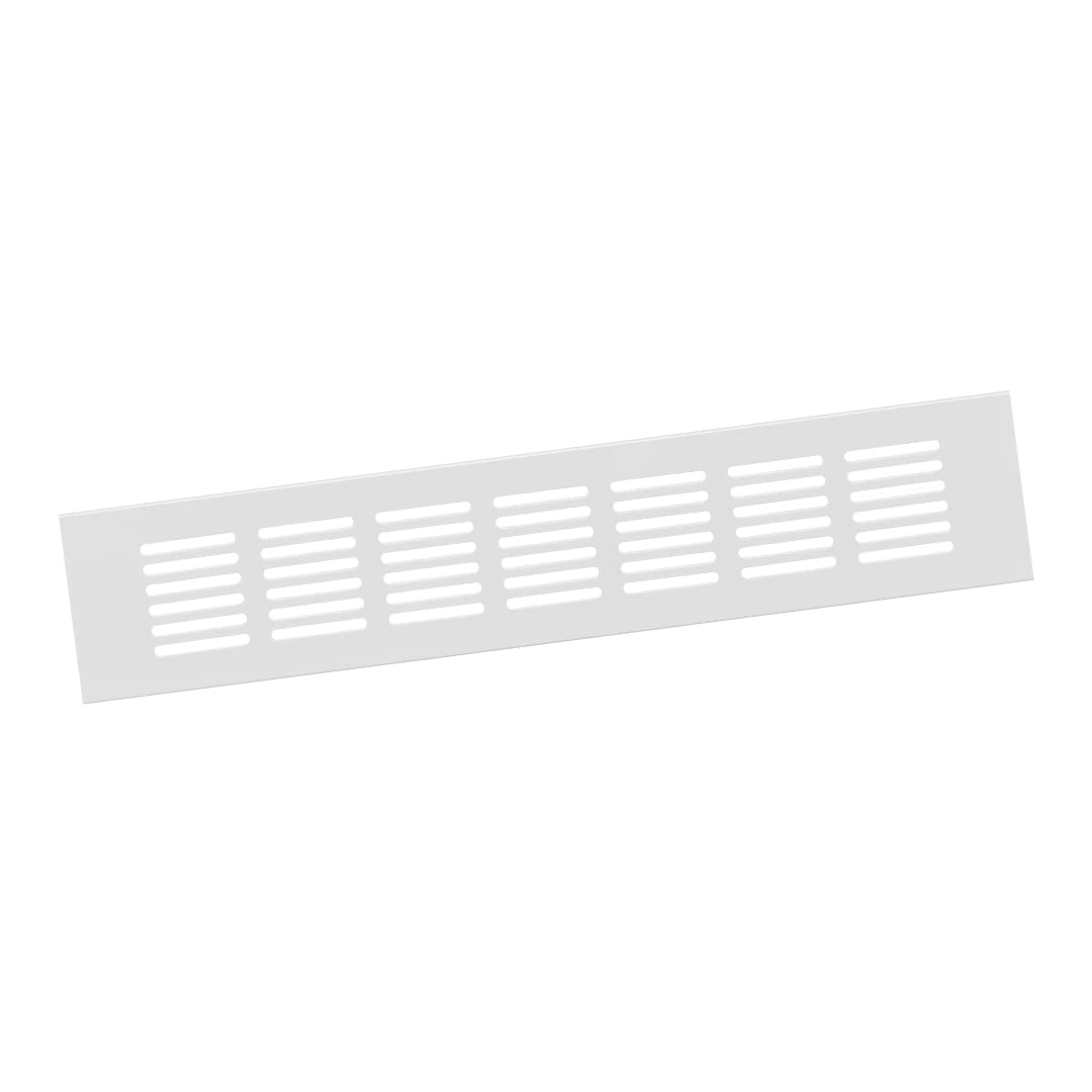 Europlast White 60X300mm Air Vent Cover - Aluminium Ventilation Grille - Furniture Grill For Door, Wardrobe, Radiator