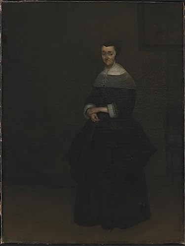 Tableau portrait de femme de Gerard Ter Borch vintage déco chambre 60x90cm
