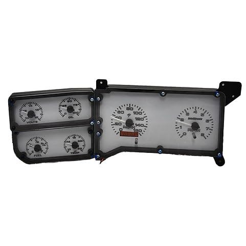 Intellitronix WL6004 LED Digital Gauge Cluster for 1973-1987 Chevy Truck - Direct Fit Replacement Dash Panel - 160 MPH Speedometer, 8000 RPM Tachometer - White Polycarbonate Finish (Blue)