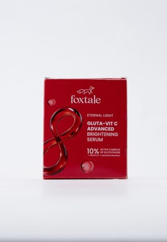 Image of Foxtale 10% Vitamin C-Glutathione Brightening Face Serum for Glowing Skin, Treats Dark Spots, Pigmentation & Dullness, Beginner & Sensitive Skin Friendly | All Skin Types | Women & Men | 2ml