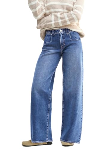 EMMIOL Baggy Jeans Women Straight Leg Mid Rise Boyfriend Wide