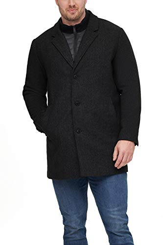 Dockers Men's The Henry Wool Blend Top Coat, Black, Large