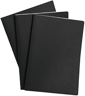BUYGOO 3Pcs A4 Kraft Cover Starter Sketch Notebooks Wood-free Paper Sketch Blank Book 80GSM Cartridge Paper Sketch Pad for Mixed Media Use(40 Sheets/80pages for each blank Notebook)