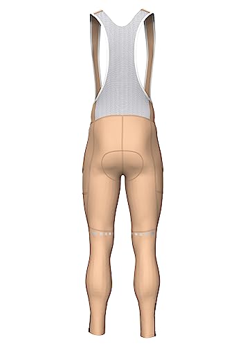 Zimco Calça longa masculina acolchoada térmica para ciclismo, Bege, 3G
