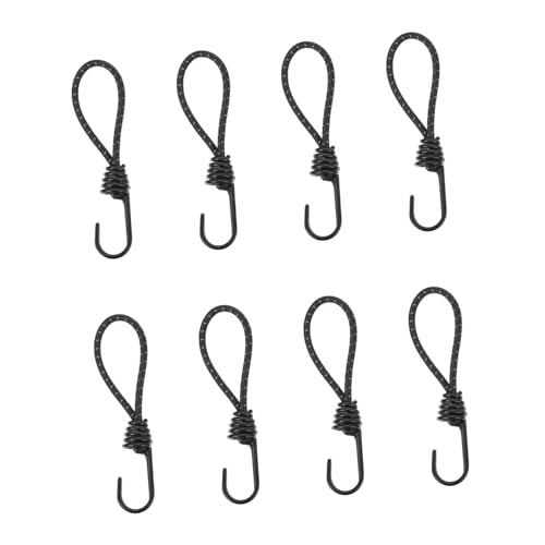 BESPORTBLE Camping Rope Buckles 8pcs Set Elastic Bungee Rope Sturdy Tent Fastener for Tarp Canopy and More