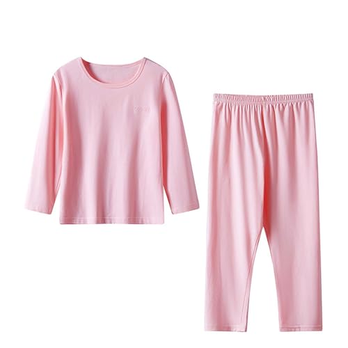 Kids Girls Boys Thermal Underwear Soft Comfy 𝐏ajamas Lightweight Scoopy Neck Long Sleeve Undershirt Pure Silk Solid