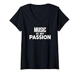Photo Gallery donna funny music lover music is my passion maglietta con collo a v Photo Gallery donna funny music lover music is my passion maglietta con collo a v