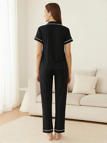 Image of BORN Pajamas for Women Set Button Down, 2 Piece Pajama Sets, Soft Womens Pajama Sets