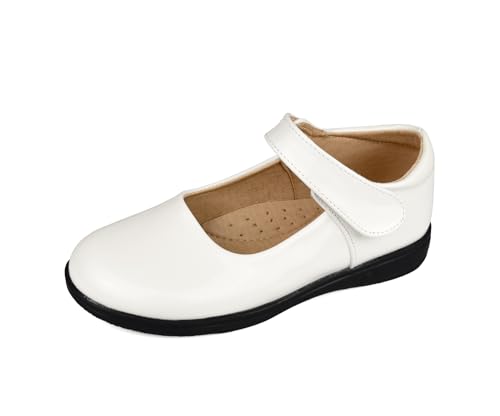 TRIWORIAE-Ballerines Fille Chaussures Argents Mary Jane Élégantes per Activité Fête École Blanc 27
