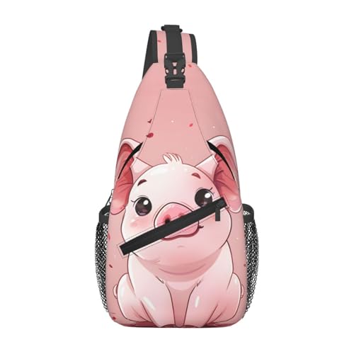 Bolso cruzado con diseño de cerdito para mujeres y hombres miniatura 1