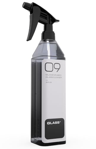 GREYSCALE No. 09 GLASS+ Ceramic Glass Cleaner (22 oz) – Silane-Infused, Streak-Free Hydrophobic Cleaner for Automotive Windows & Mirrors, Enhances Optical Clarity, Tint-Safe, Interior & Exterior