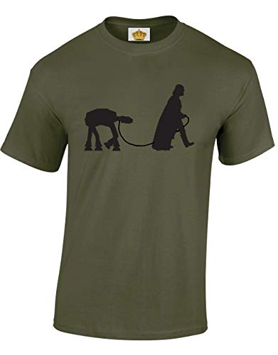 Crown Designs Darth Dog Walker Sci Fi Movie Film Inspired Gift for Men & Teenagers T-Shirts Tops (Military Green/X-Large)