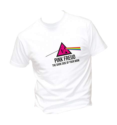  T-Shirt Uomo Cotone Basic Super vestibilità Top qualità - Pink F. - Divertente Humor Made in Italy (Bianco, L)