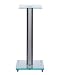 Produktbild 1 Paar Boxenständer V1 Klarglas/silber aus Glas/Alu mit Spikes, 1 Säule, mit Kabelkanal