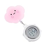 Balacoo Digital Uhr Krankenschwester Uhr Wolken Taschenuhr Schwesternuhr Quarzuhr Prüfung Uhr Clip On Uhr Silikon Uhr Hängeuhr Ansteckuhr Dehnbare Pflegeuhr Fob Uhr für Pflege Arzt Student Damen