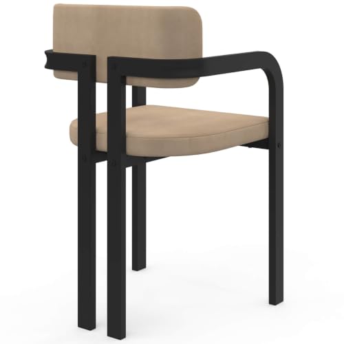 Lot de 4 chaises de salle à manger fauteuils de table ESMA en métal et velours avec accoudoirs - vue 6